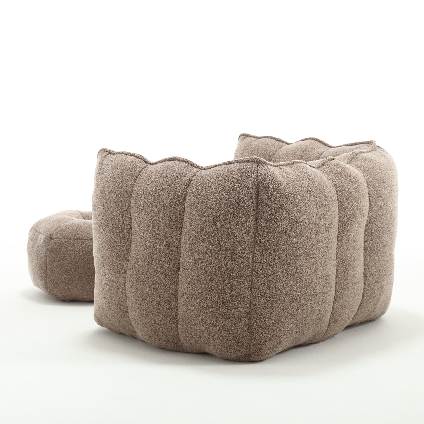 “Coffee” Chenille Fabric Bean Bag Chair With Foot Stool