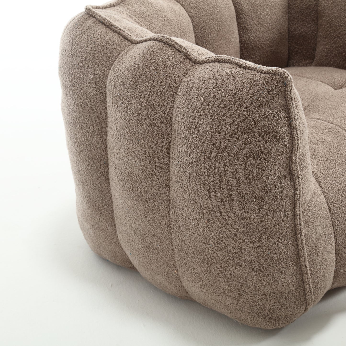 “Coffee” Chenille Fabric Bean Bag Chair With Foot Stool