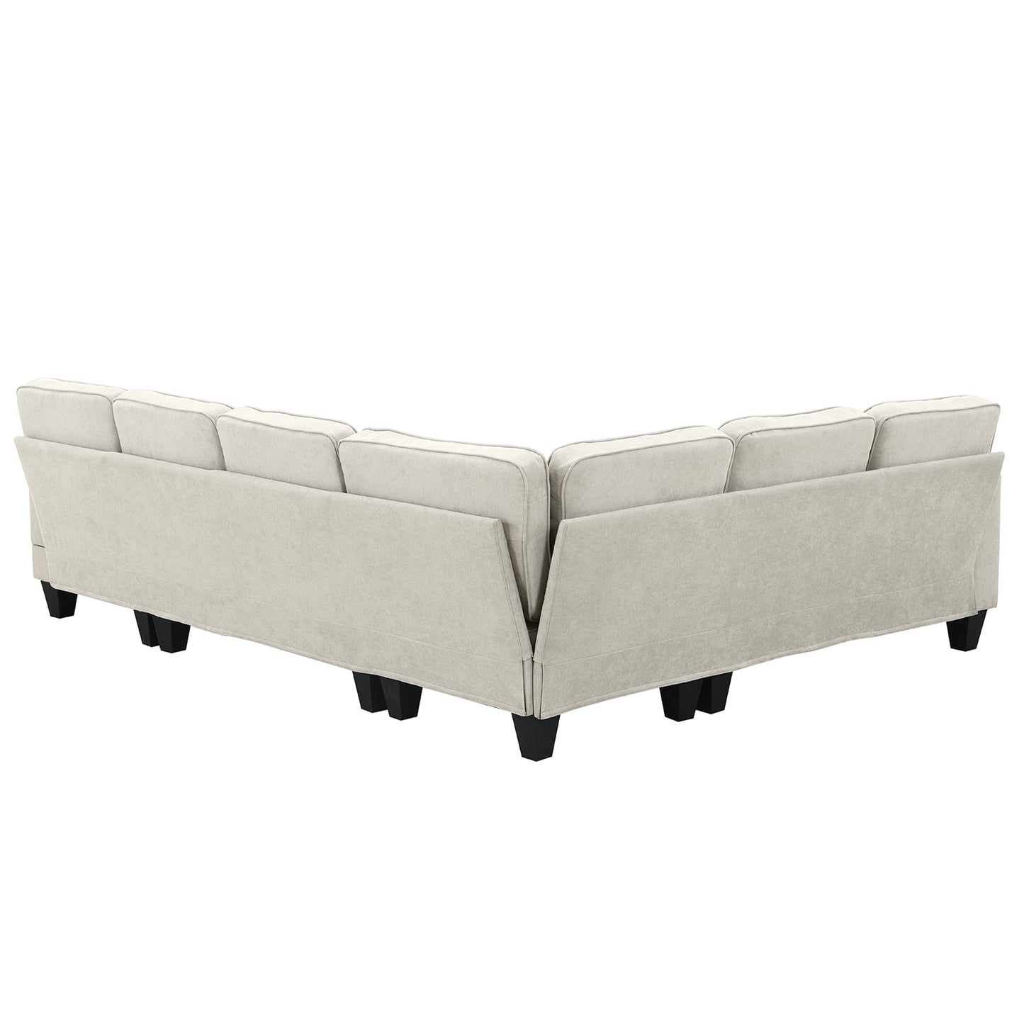 U Shape Fabric Sectional Sofa With 7 Seats