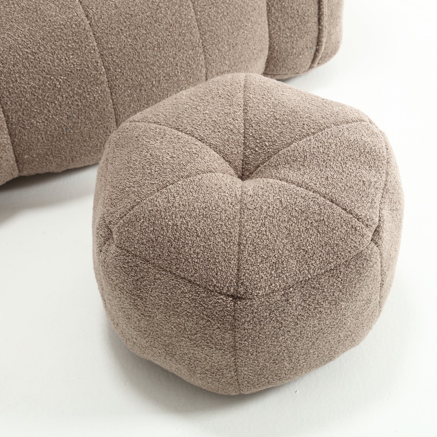 “Coffee” Chenille Fabric Bean Bag Chair With Foot Stool