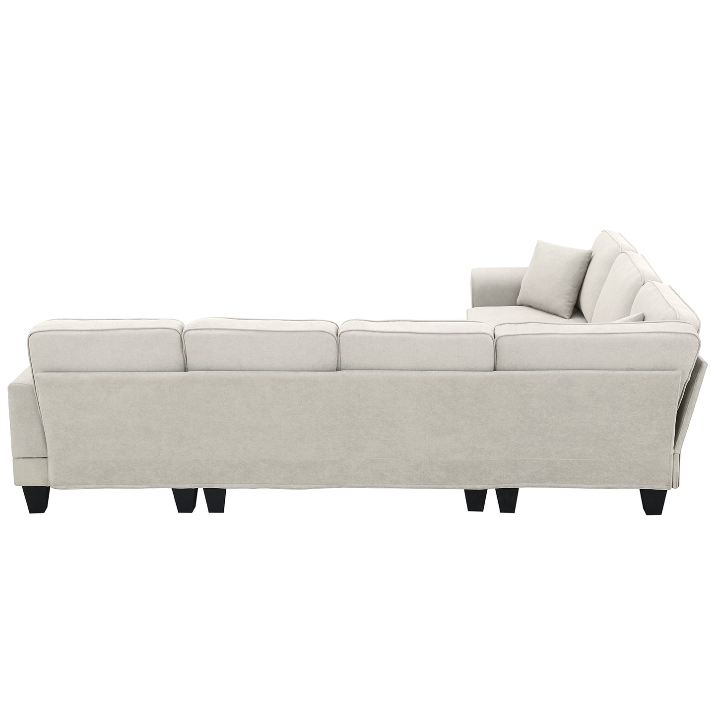 U Shape Fabric Sectional Sofa With 7 Seats