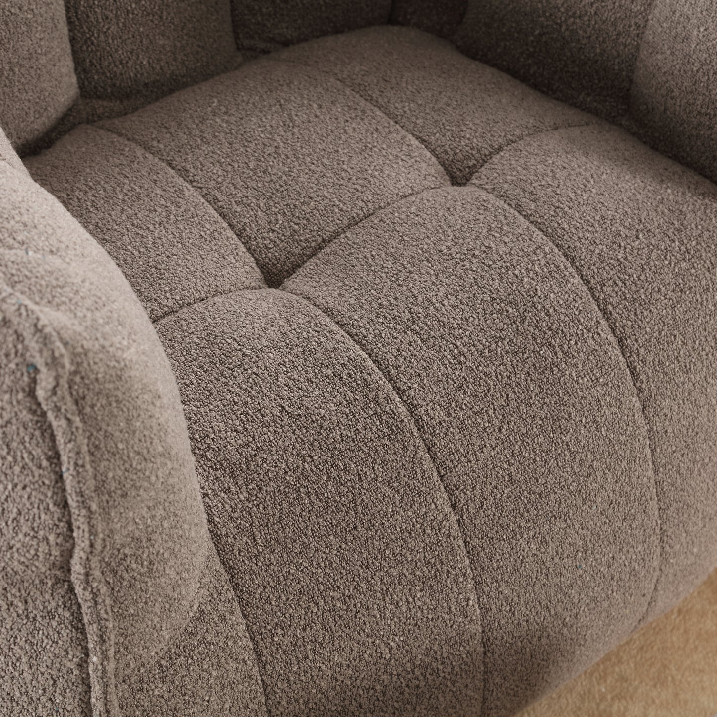 “Coffee” Chenille Fabric Bean Bag Chair With Foot Stool