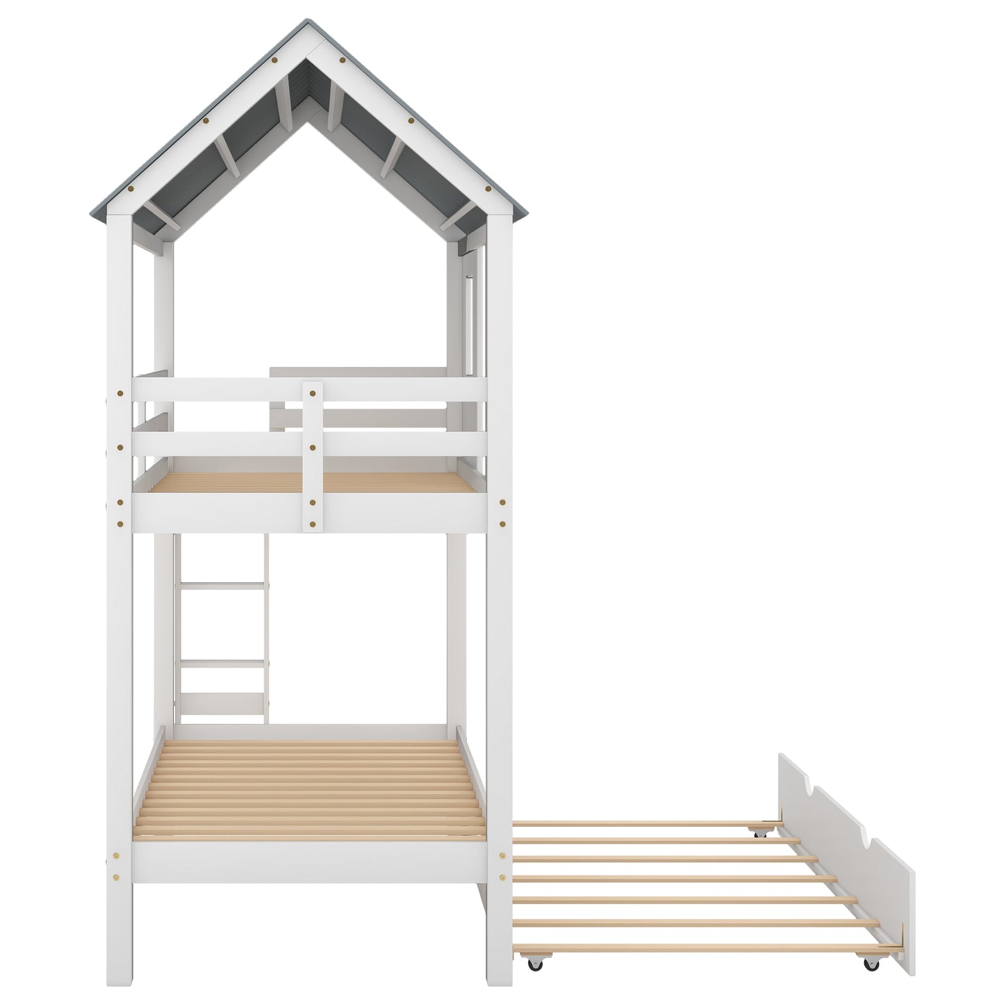 Tree House Bunk Bed with Trundle Pull Out Guest Bed