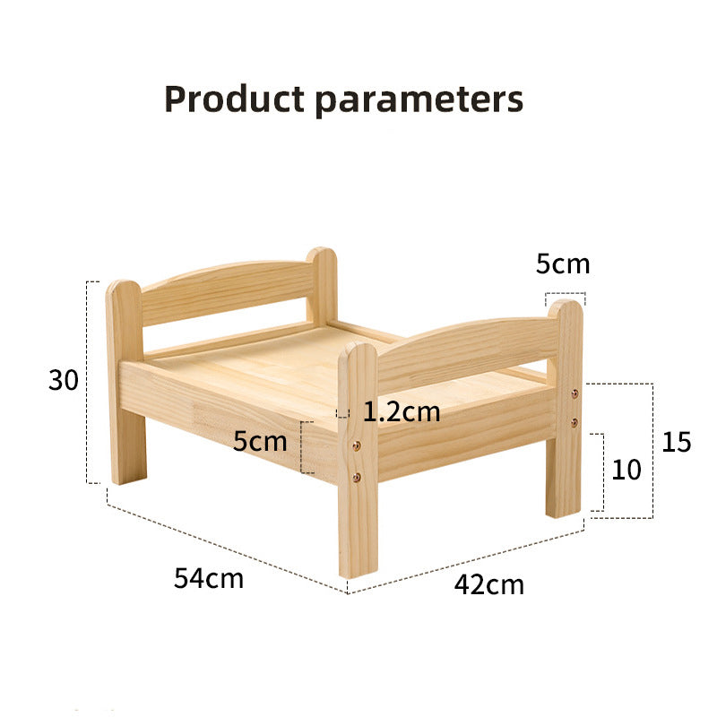 Wooden bed frame for pets