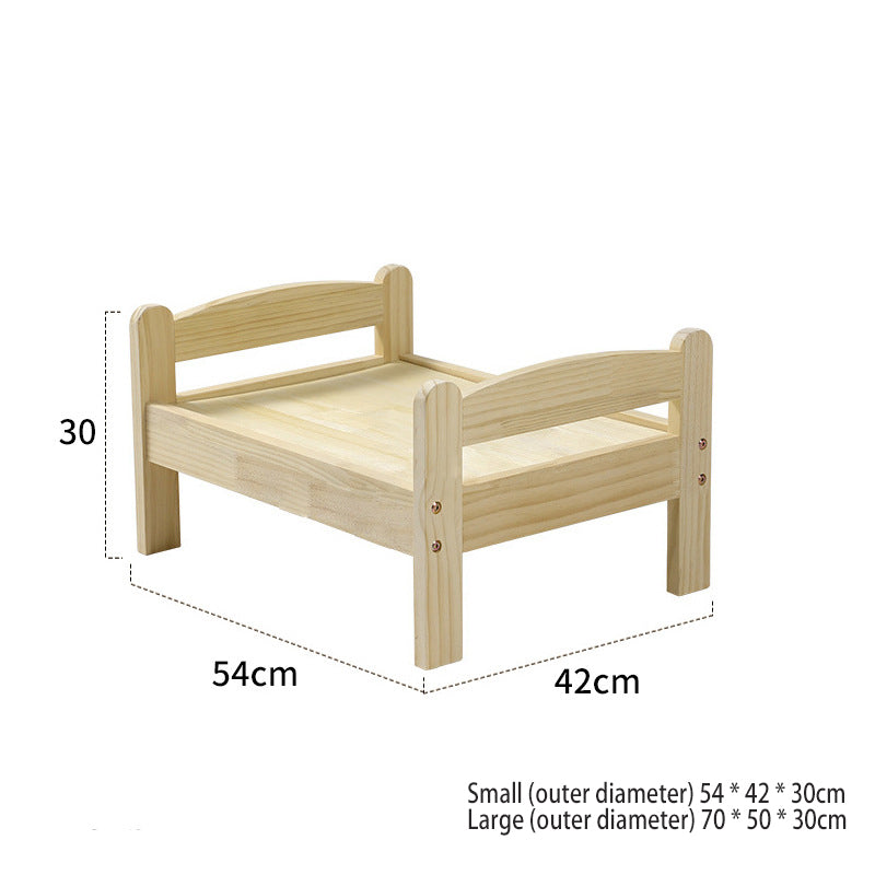 Wooden bed frame for pets