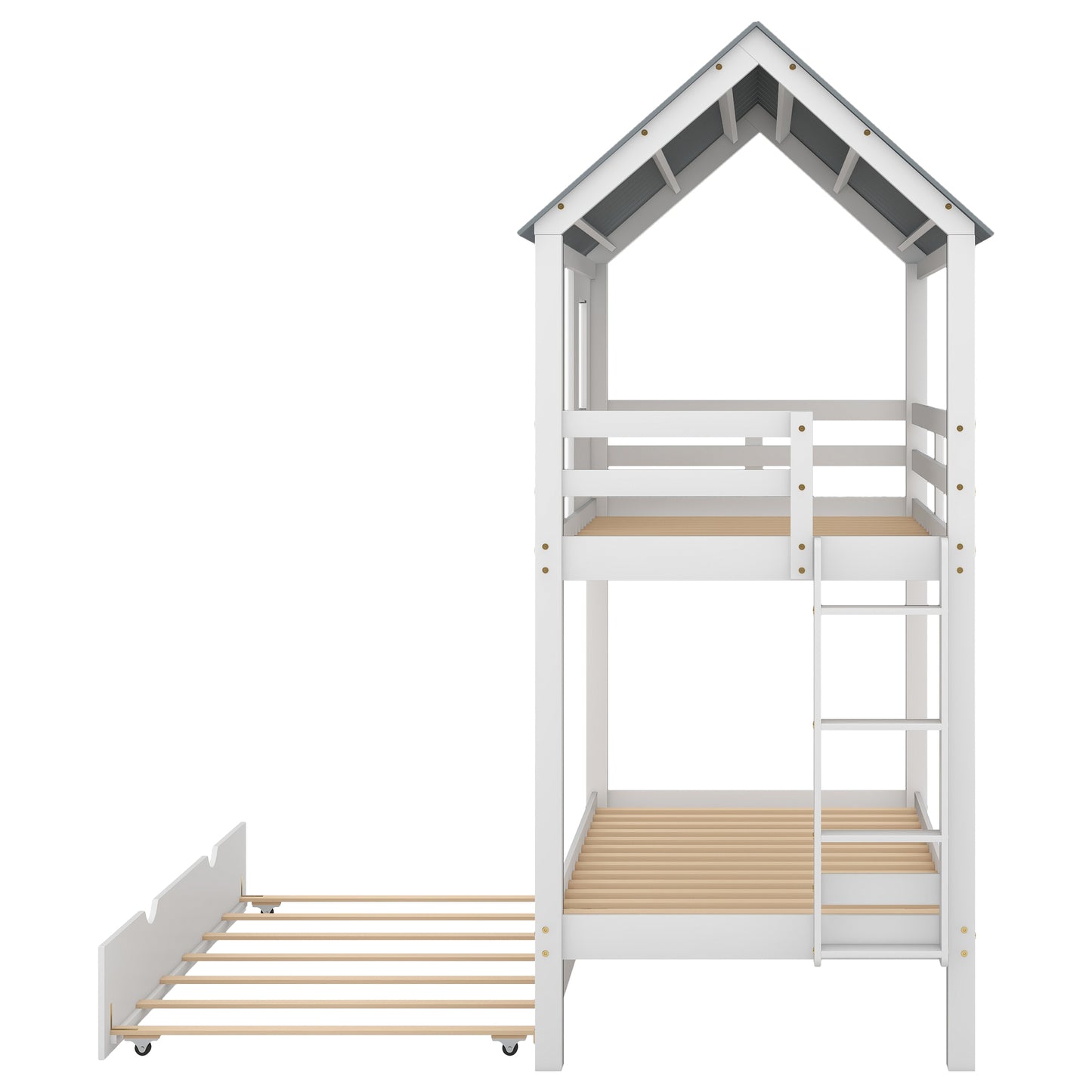 Tree House Bunk Bed with Trundle Pull Out Guest Bed